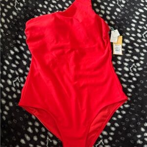 Women’s Red One Shoulder Swimsuit